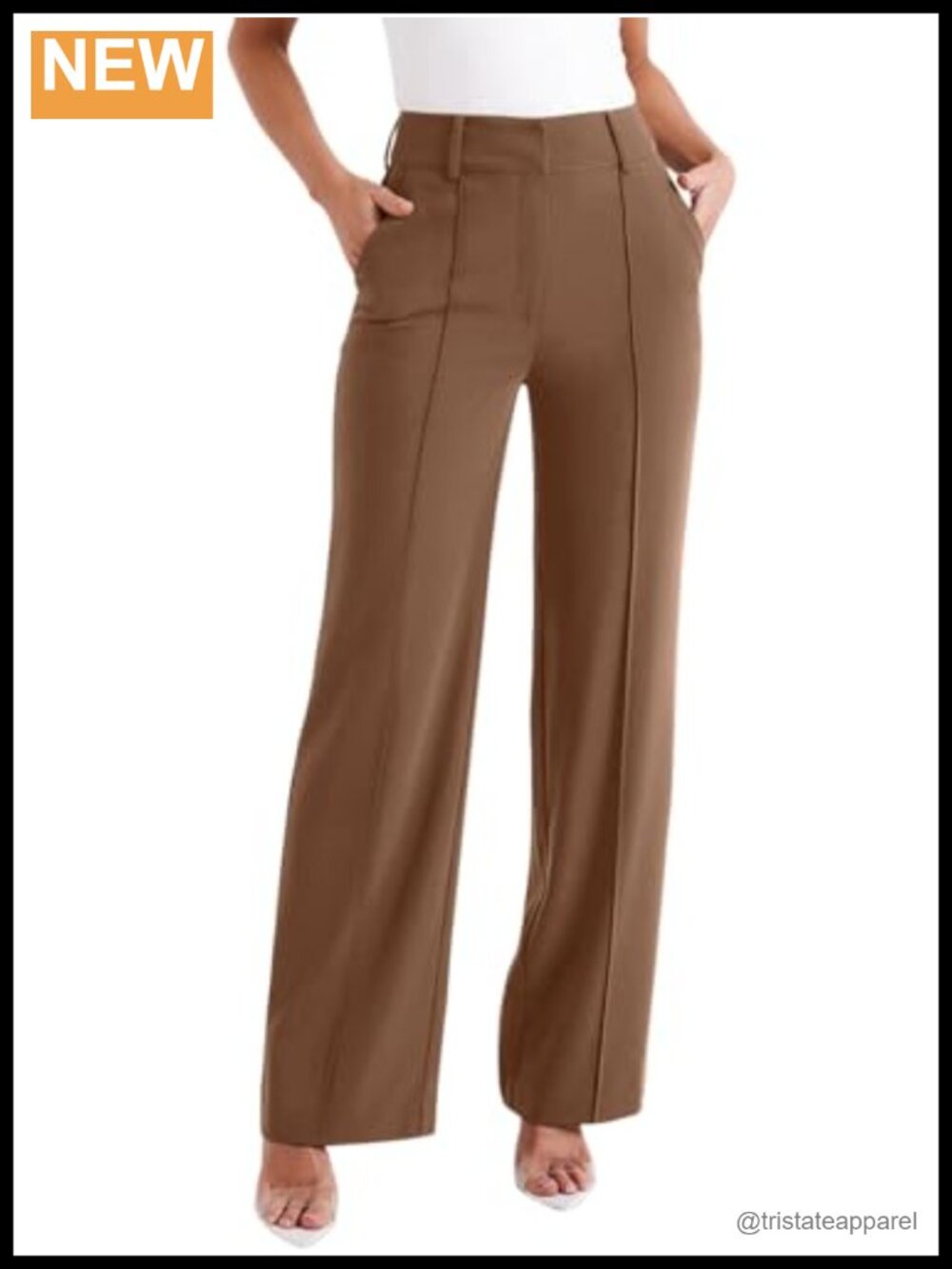 High Waisted Wide Leg Dress Trousers Business Work Pants